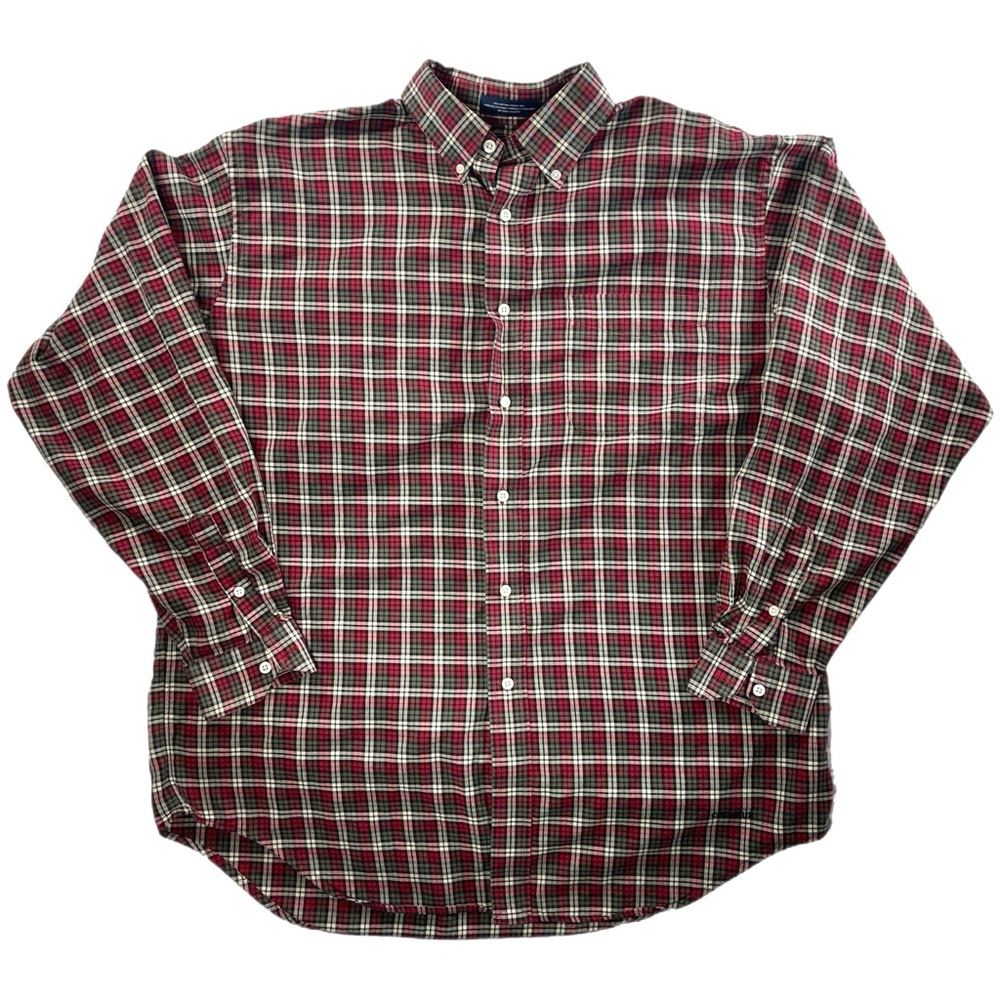 Daniel Cremieux Mens Classic Fit Long Sleeve Button Down Shirt Large Red Plaid L